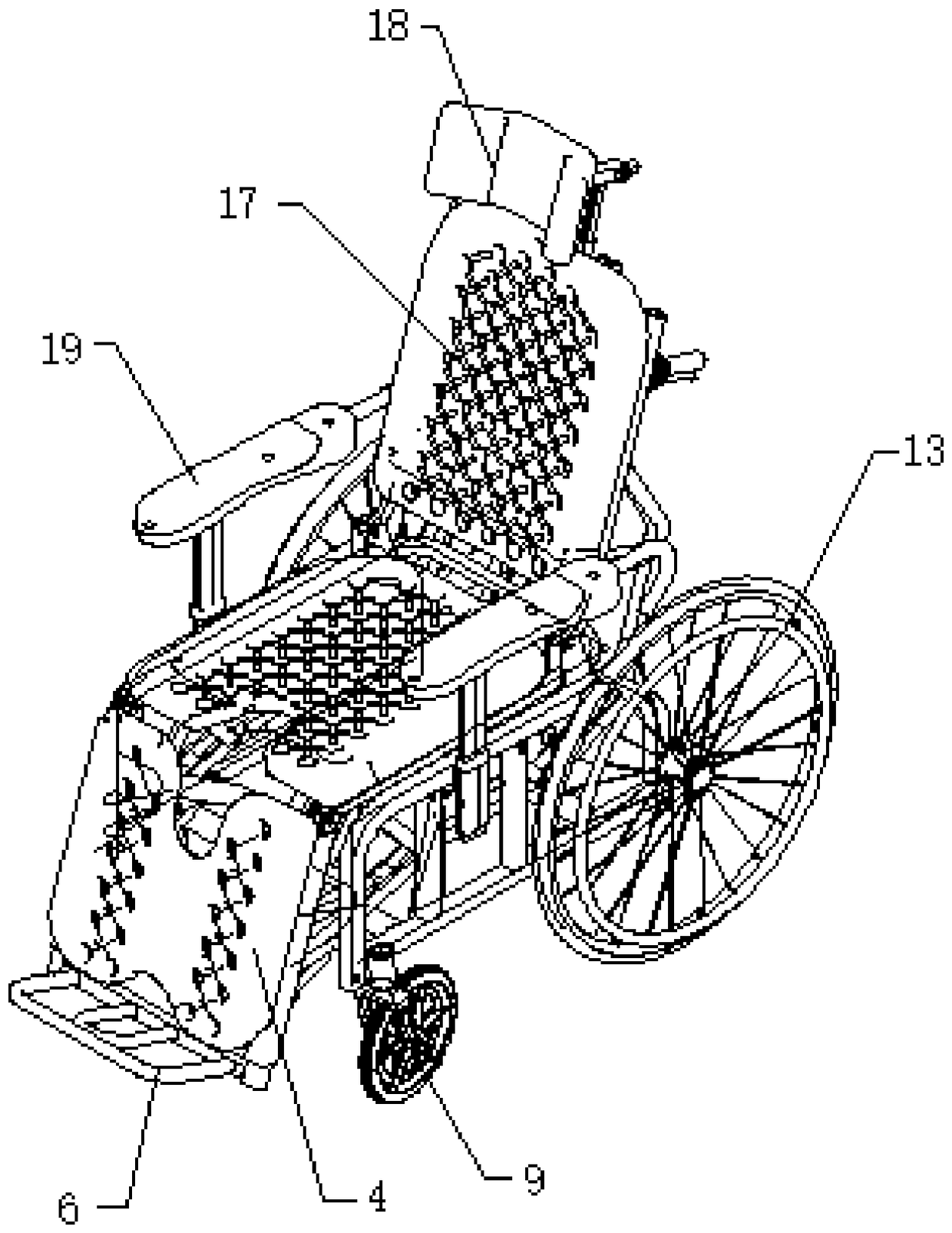 Gas spring type semi-automatic sitting-and-lying type multifunctional wheelchair