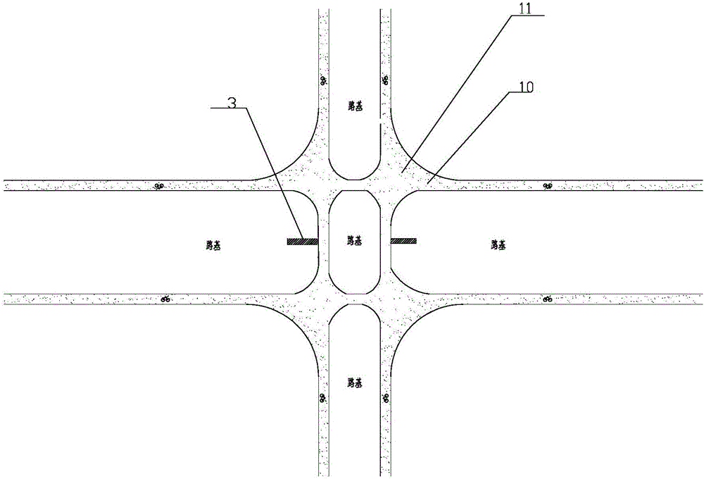 Urban road crossroad diversion system