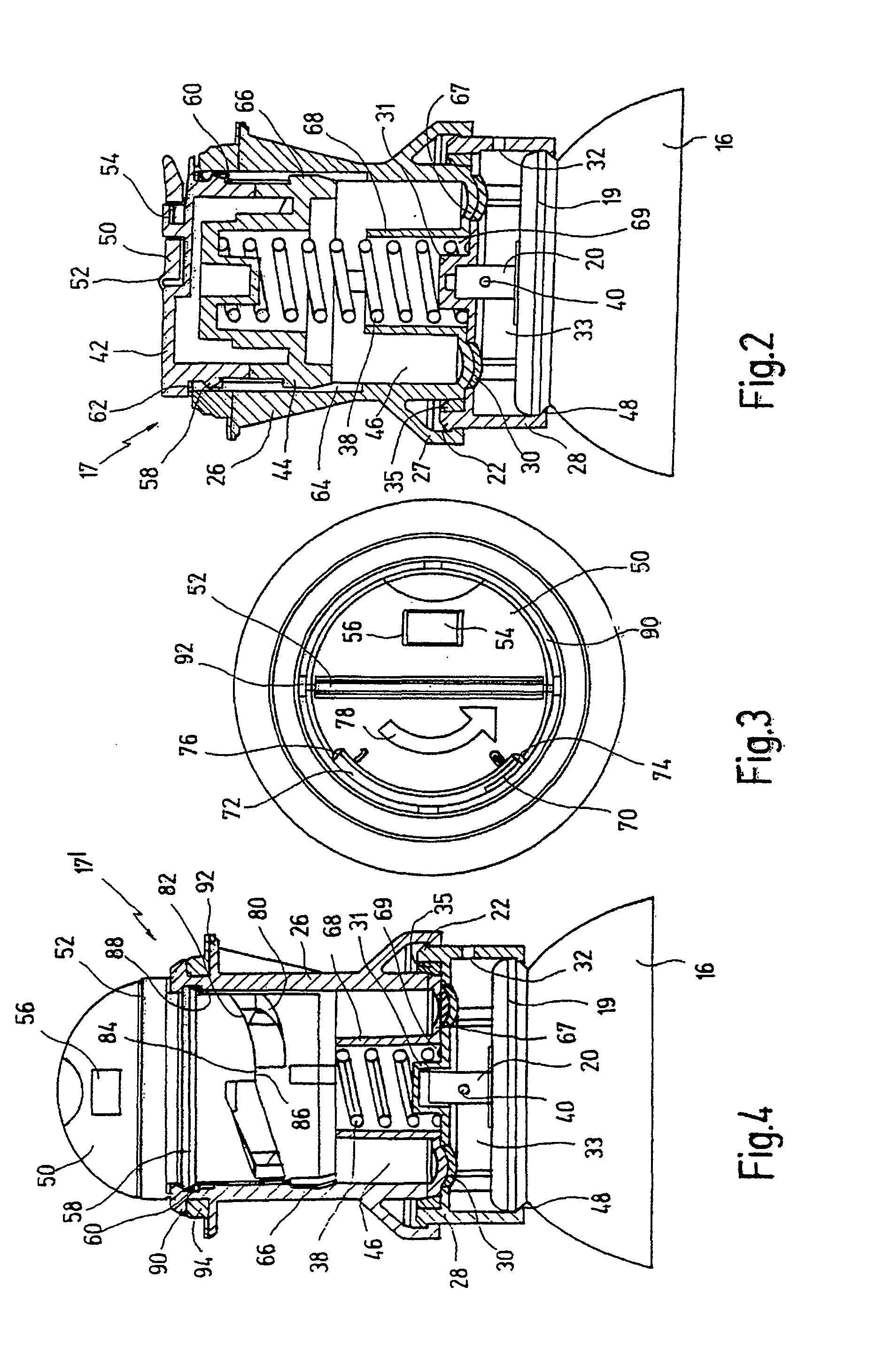 Device for dispensing a fluid from the hollow space of a container