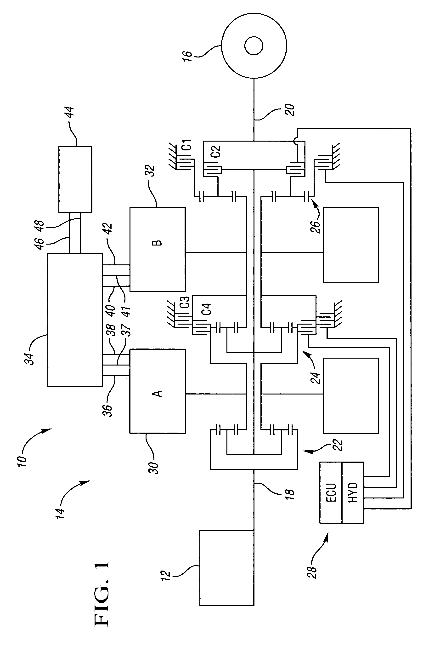 Multiplexed control system and method for an electrically variable hybrid transmission