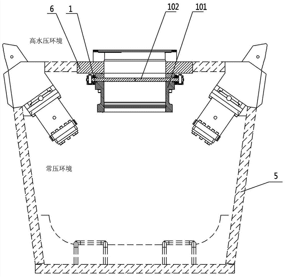 Sealed replacing tool and method of ordinary-pressure cutter replacement device of shield tunneling machine