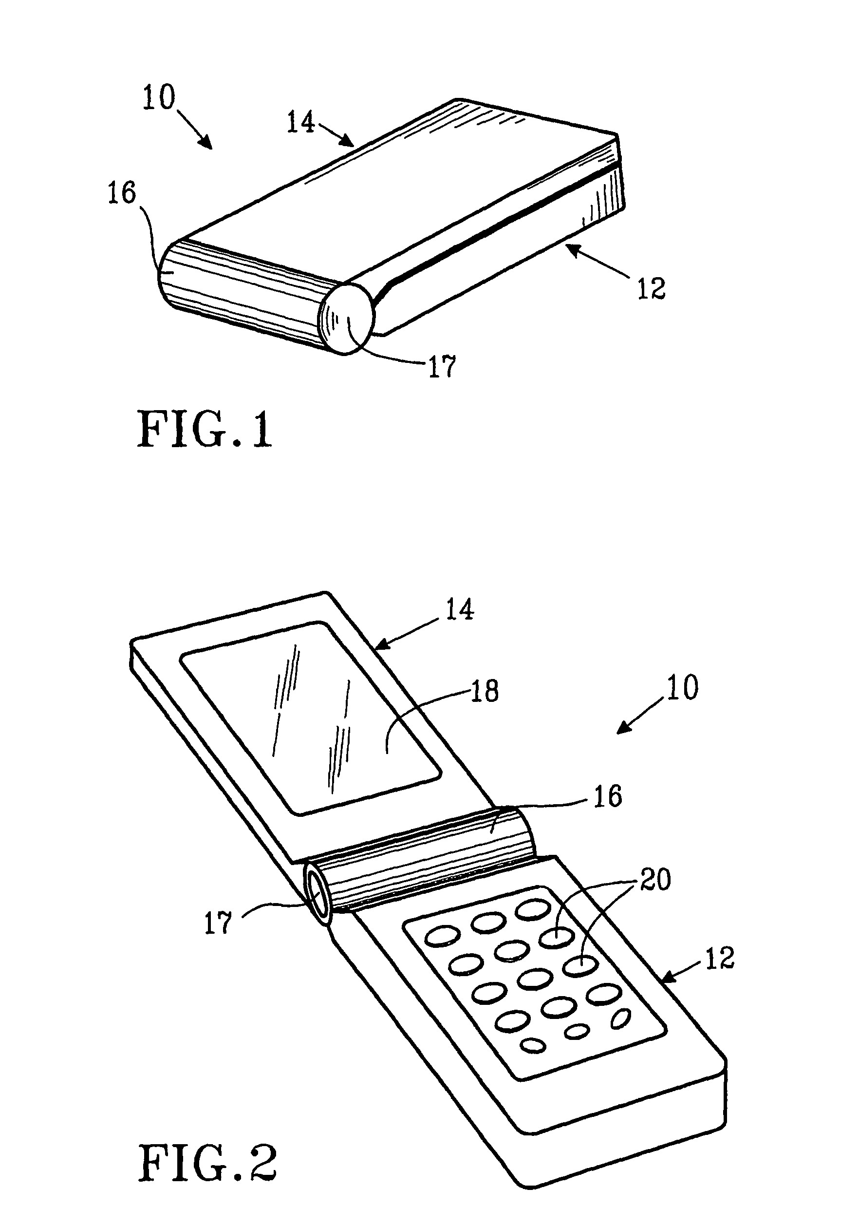 Antenna for portable communication device equipped with a hinge