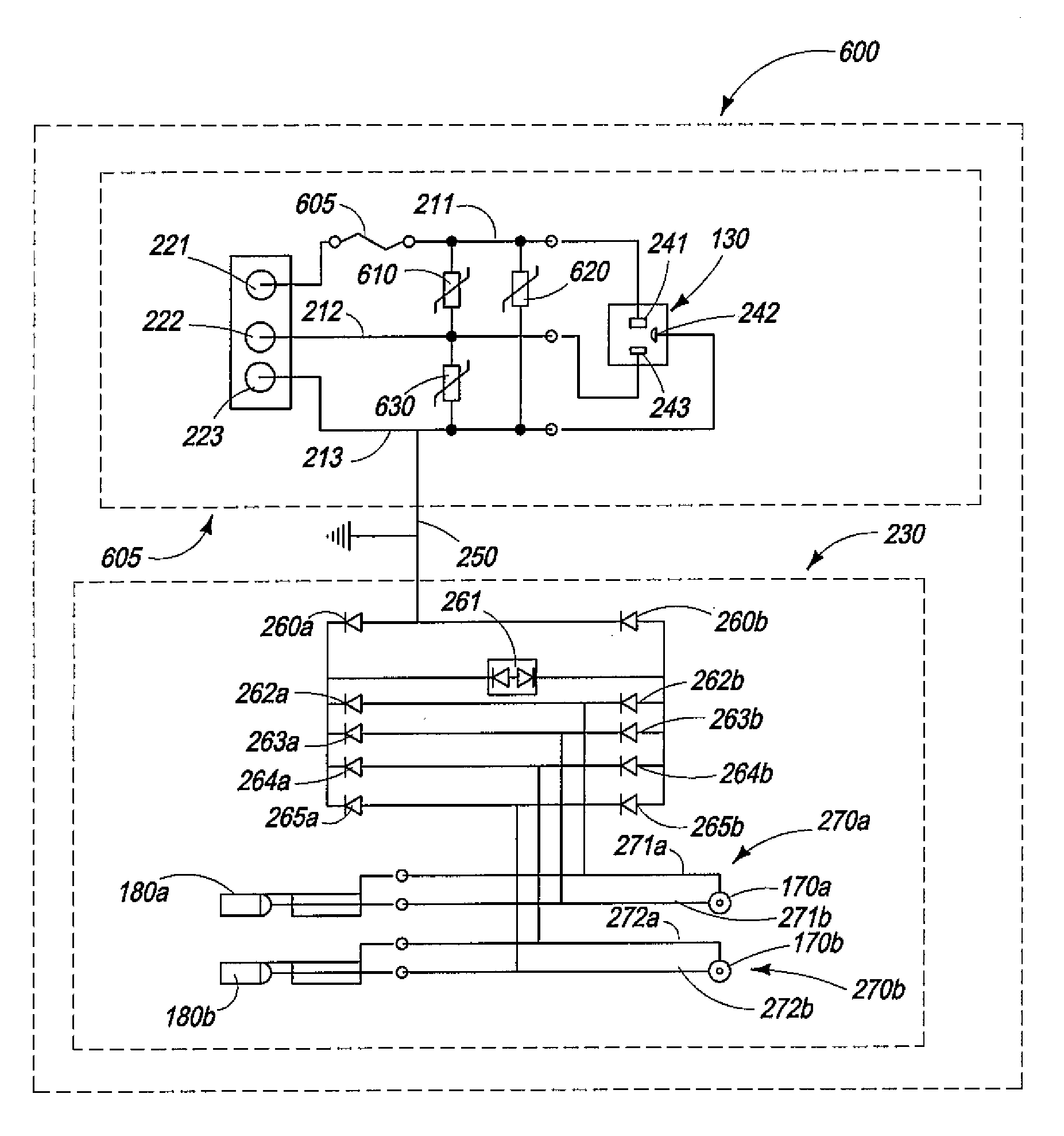 Protection circuit for signal and power