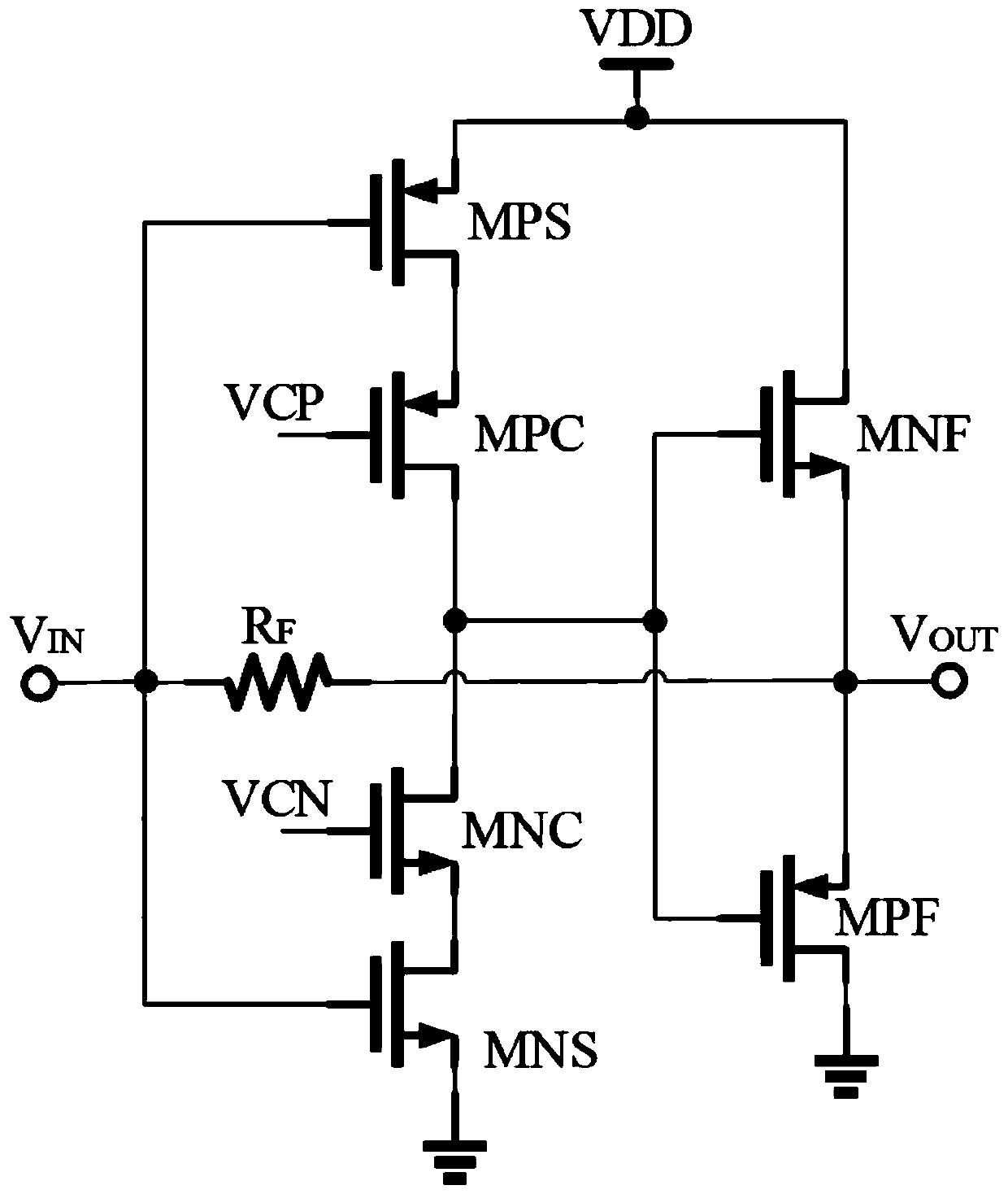 Inductor-free low-noise amplifier with separated gain and impedance matching