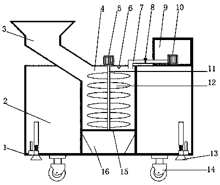 Concrete stirring device used for buildings and having automatic cleaning function