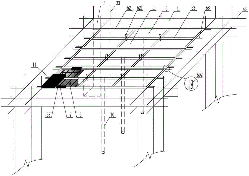 Building method for assembly type cast-in-place cavity building cover