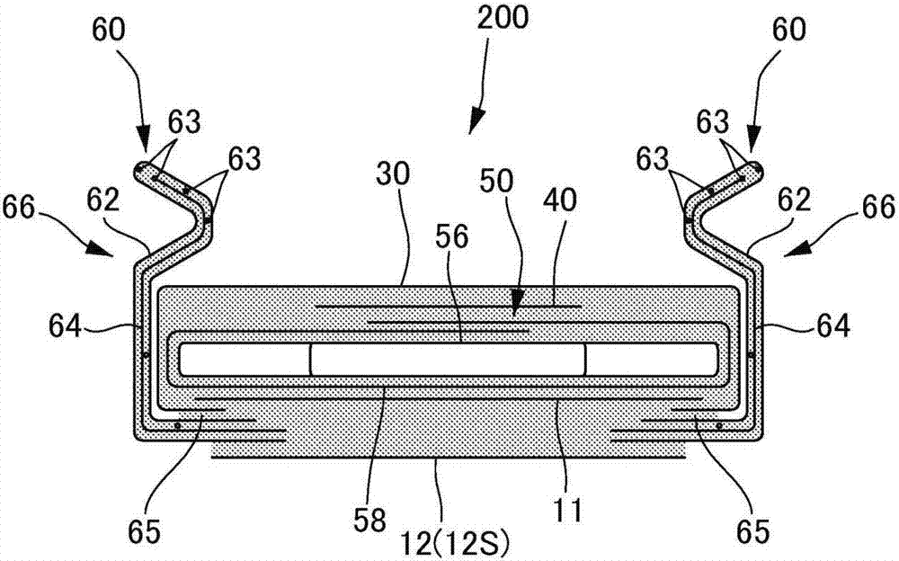 Expanding/contracting structure of absorbent article and manufacturing method therefor