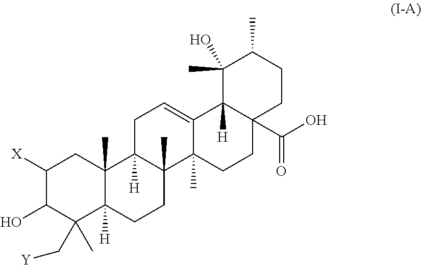 Polyhydroxylated pentacyclic triterpene acids as hmg-coa reductase inhibitors