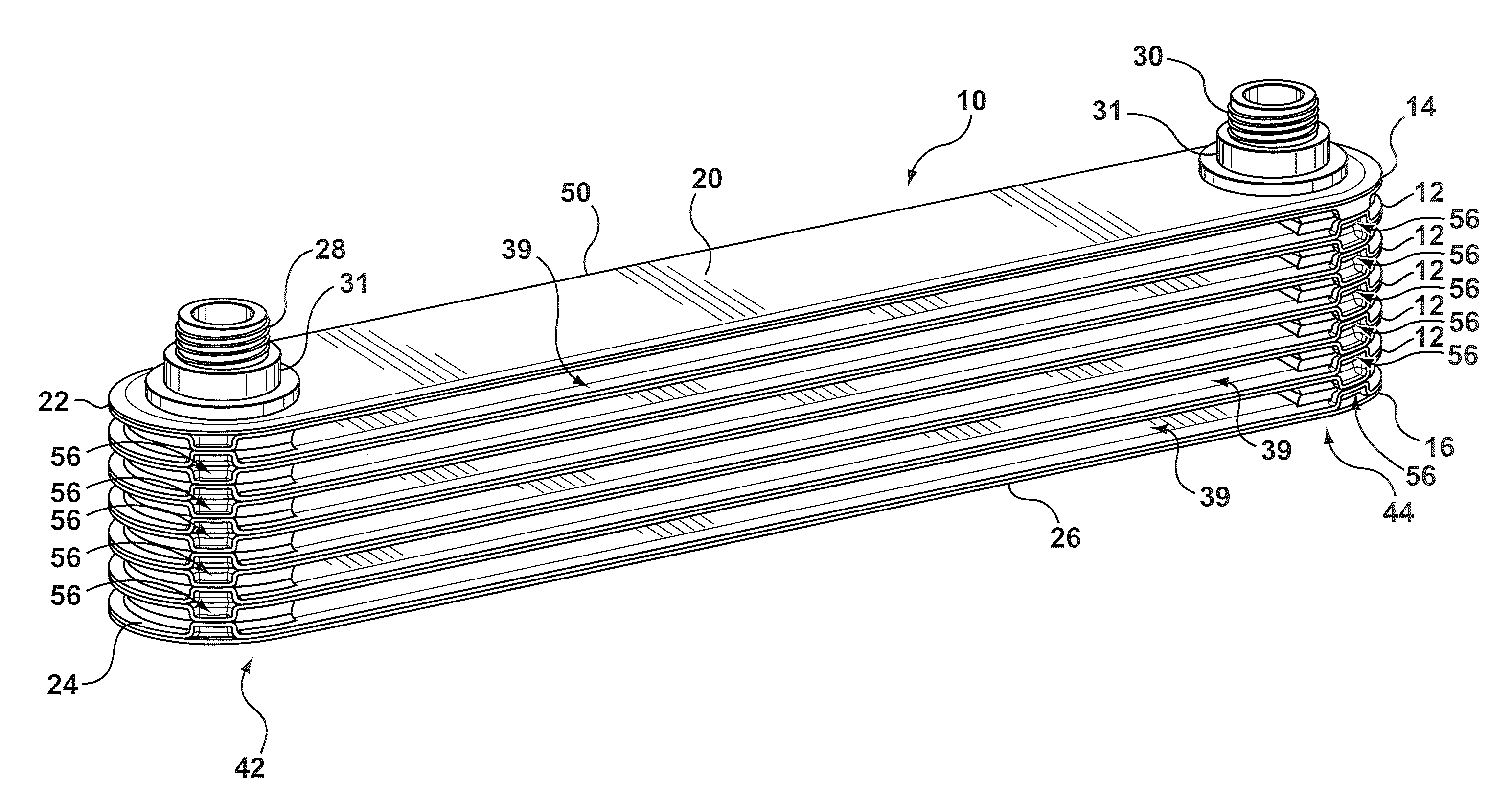 Heat exchanger with manifold strengthening protrusion