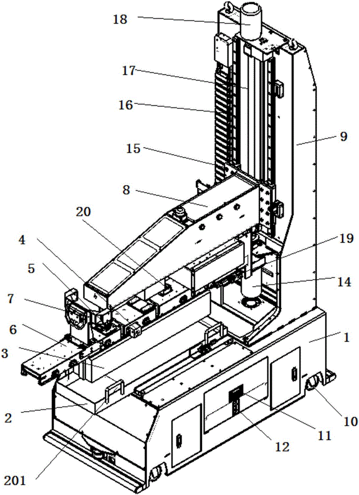 Automatic silicon rod loading and unloading structure