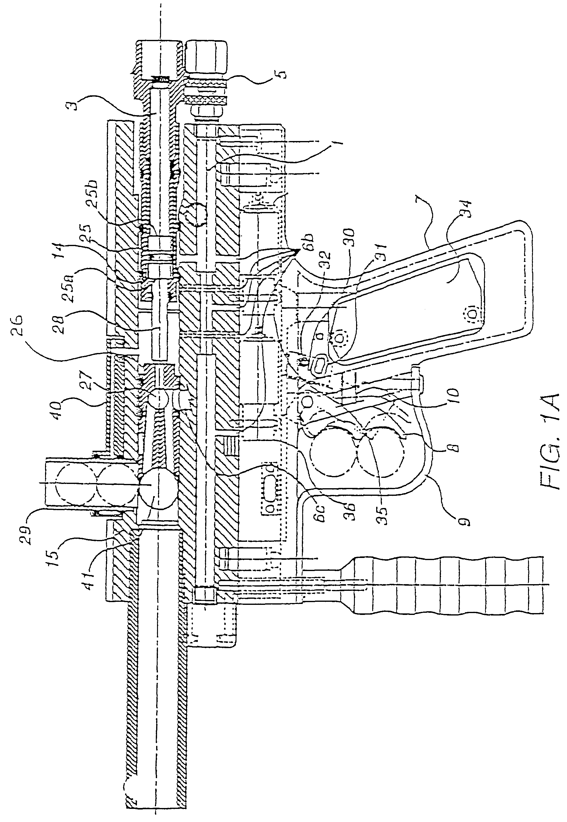 Pneumatically operated projectile launching device