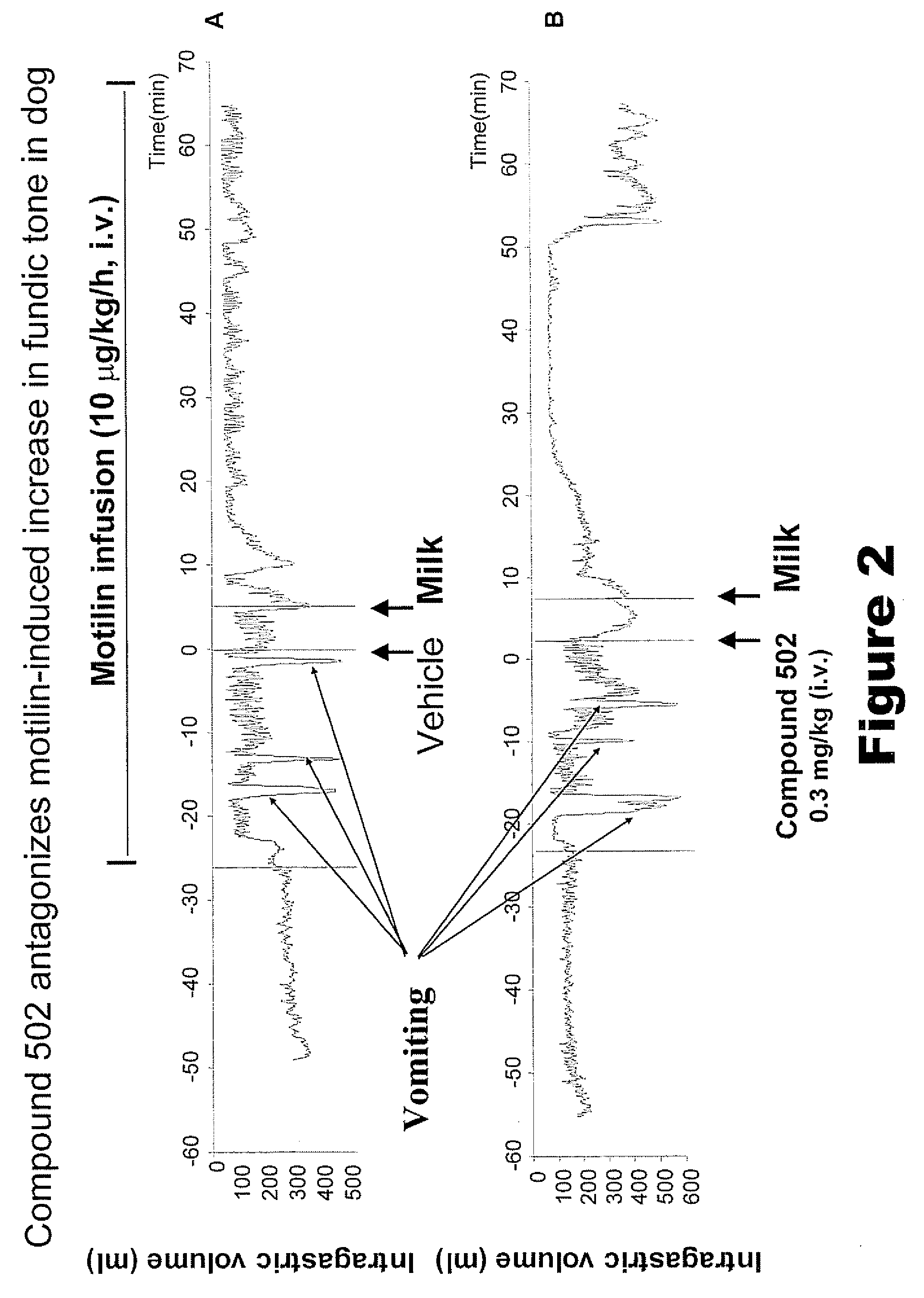 Macrocyclic antagonists of the motilin receptor for modulation of the migrating motor complex
