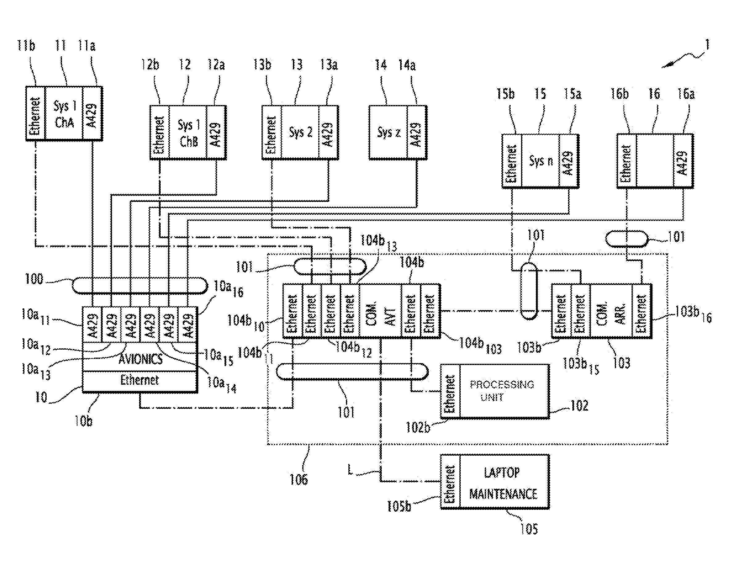 On-board maintenance system of an aircraft, and associated aircraft