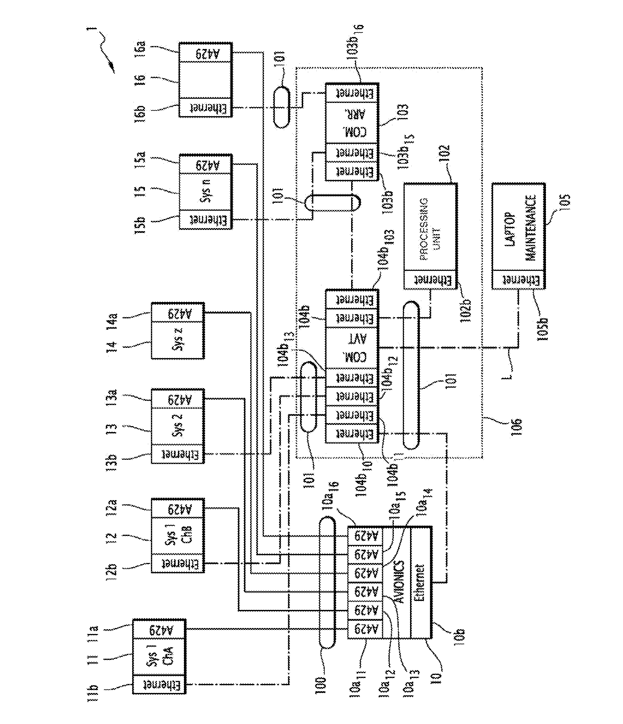 On-board maintenance system of an aircraft, and associated aircraft