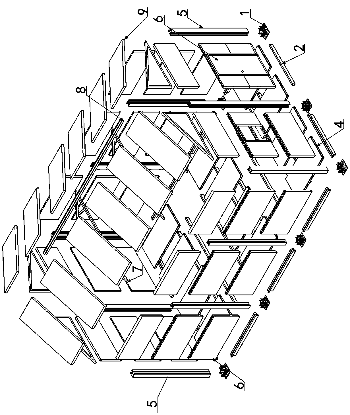 Quick disassembling and assembling type special-shaped column frame plate type support structure system and construction method thereof