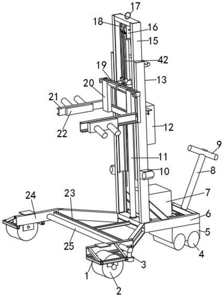 A loading and unloading mobile device for a mobile diesel engine self-priming pump set