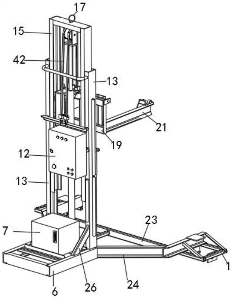 A loading and unloading mobile device for a mobile diesel engine self-priming pump set