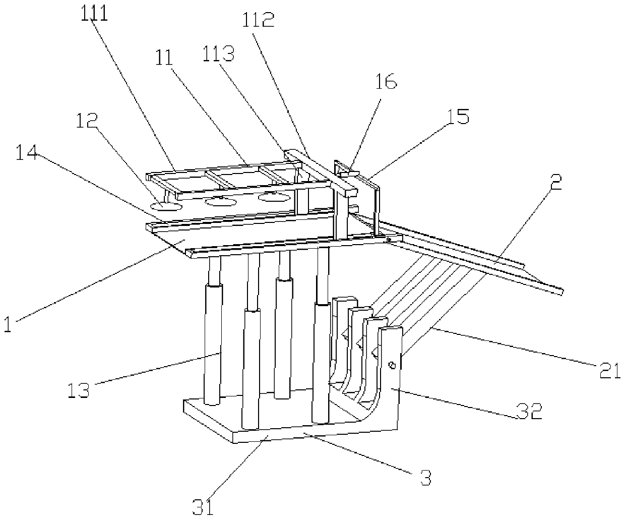 Discharging device of stamping die