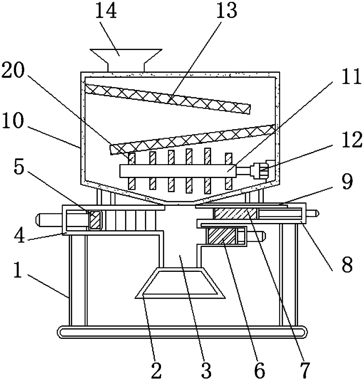 Sand falling amount control system of screening machine