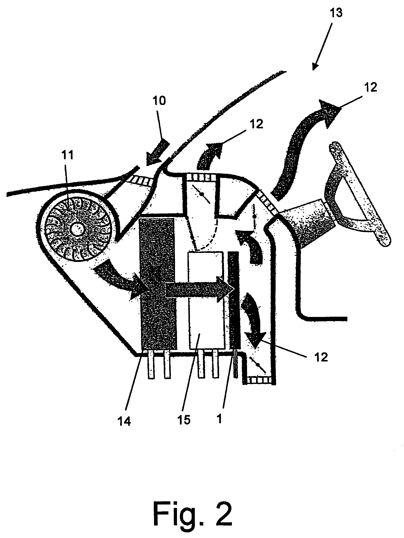 Electric heating device with heating zones