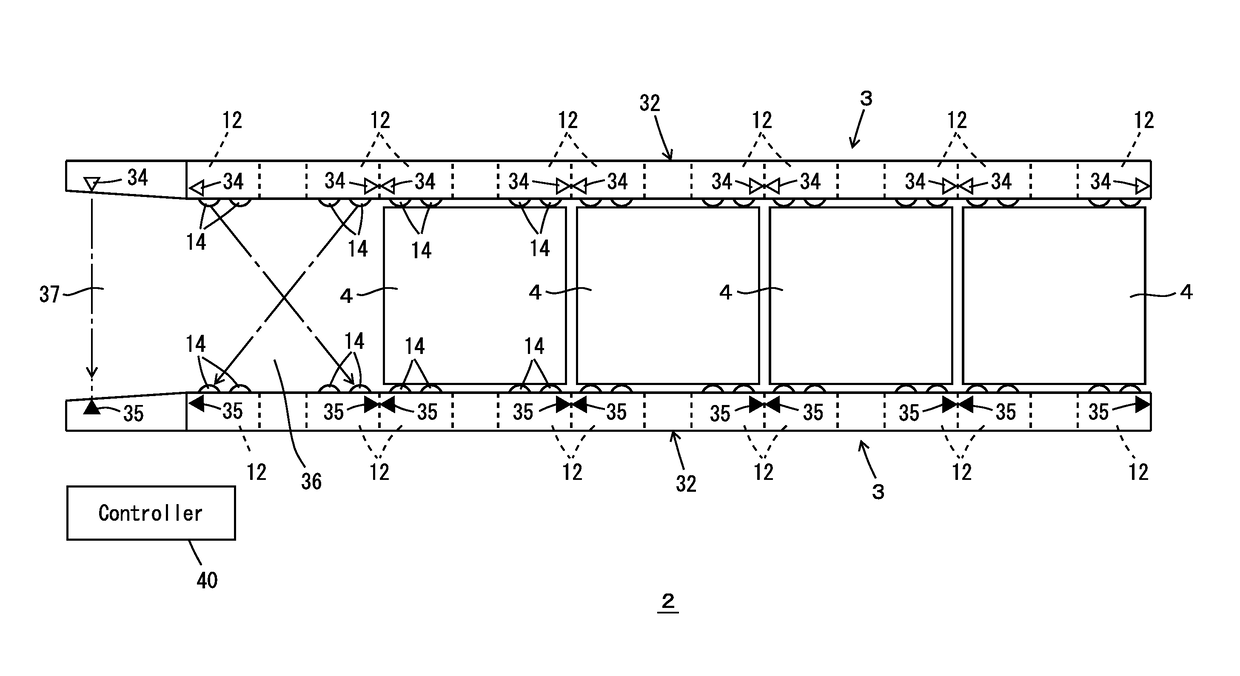 Truck transporting device