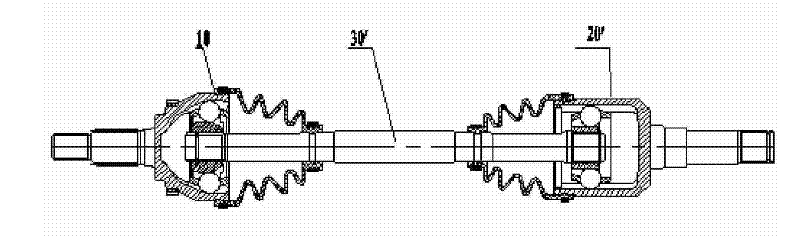 Constant-speed transmission shaft with telescopic middle shaft