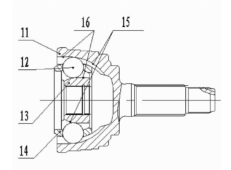 Constant-speed transmission shaft with telescopic middle shaft