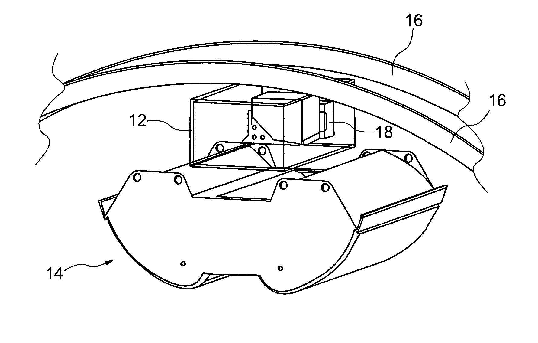 Pivoting equipment carrier in combination with a modified luggage rack