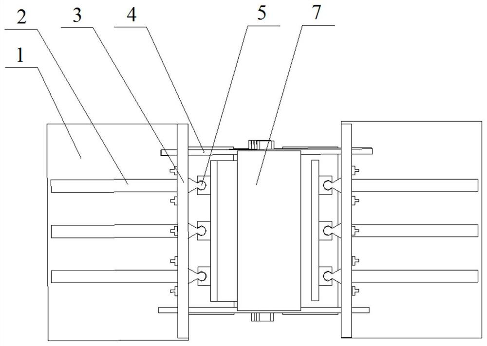 A vertical compression test device suitable for bending large wall panels