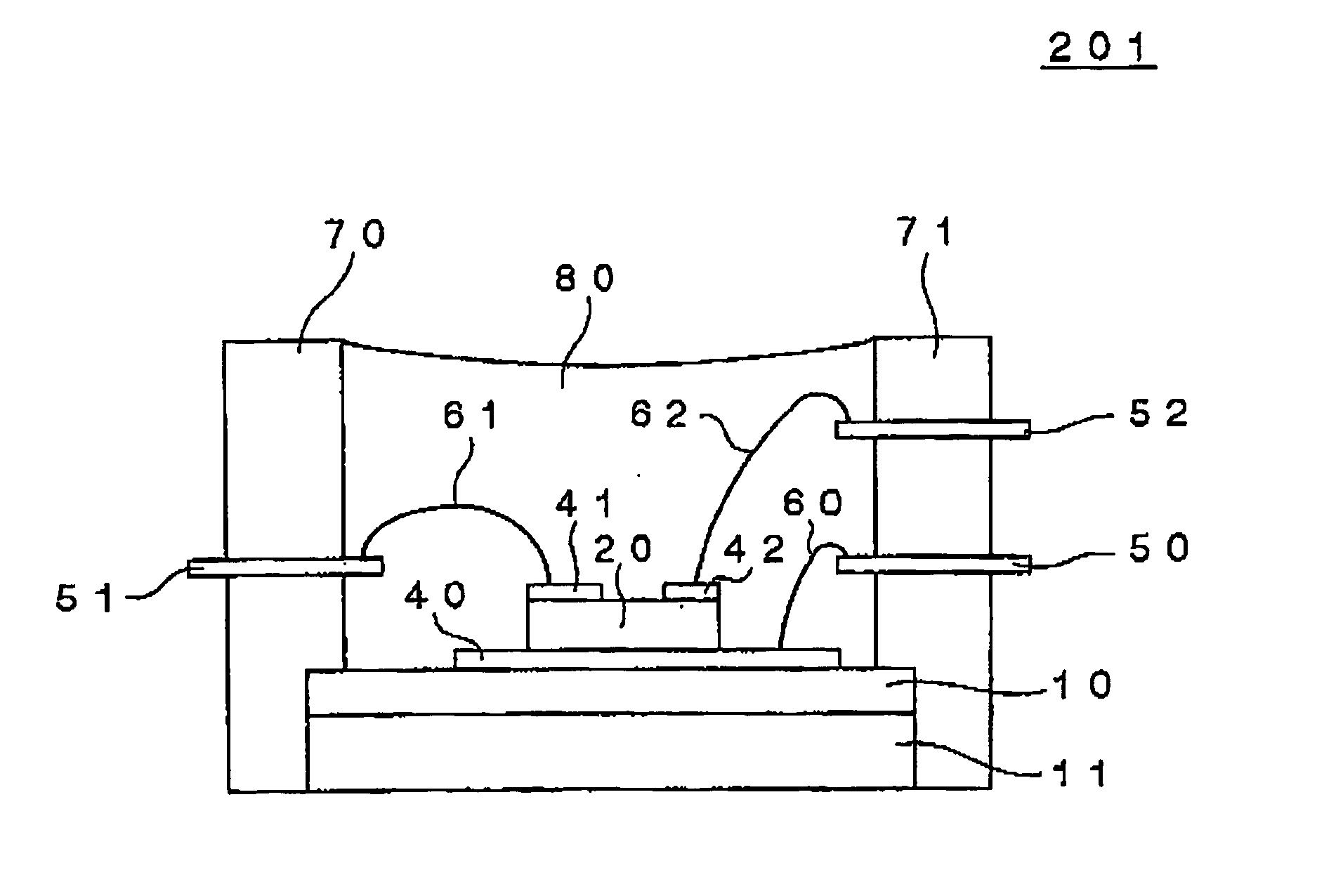 Semiconductor element heat dissipating member, semiconductor device using same and manufacturing same