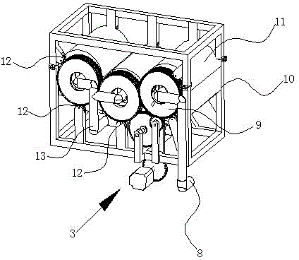 Circular washing device for concrete stirring shaft