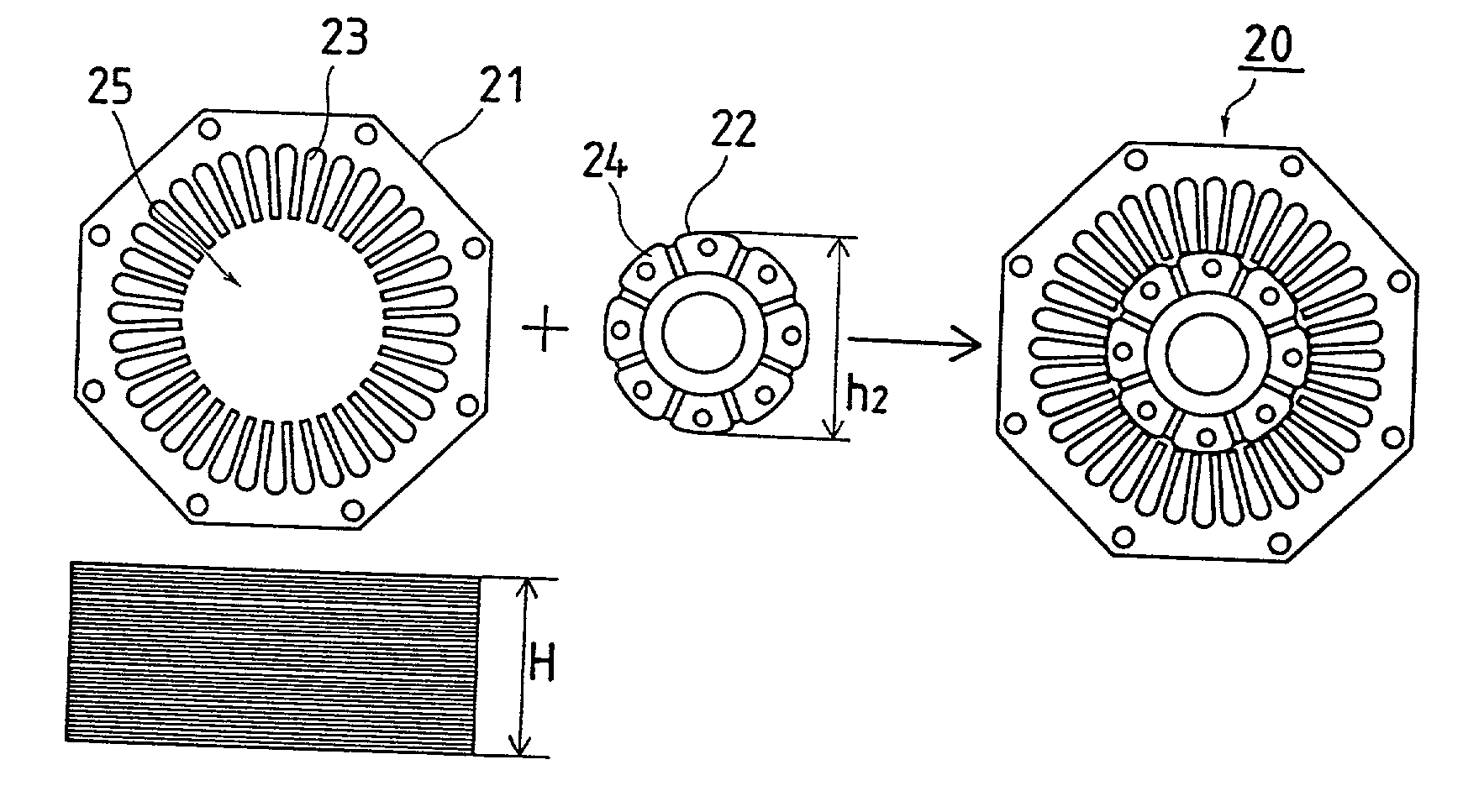 Method of expanding types of synchronous motors and synchronous motors produced by the method