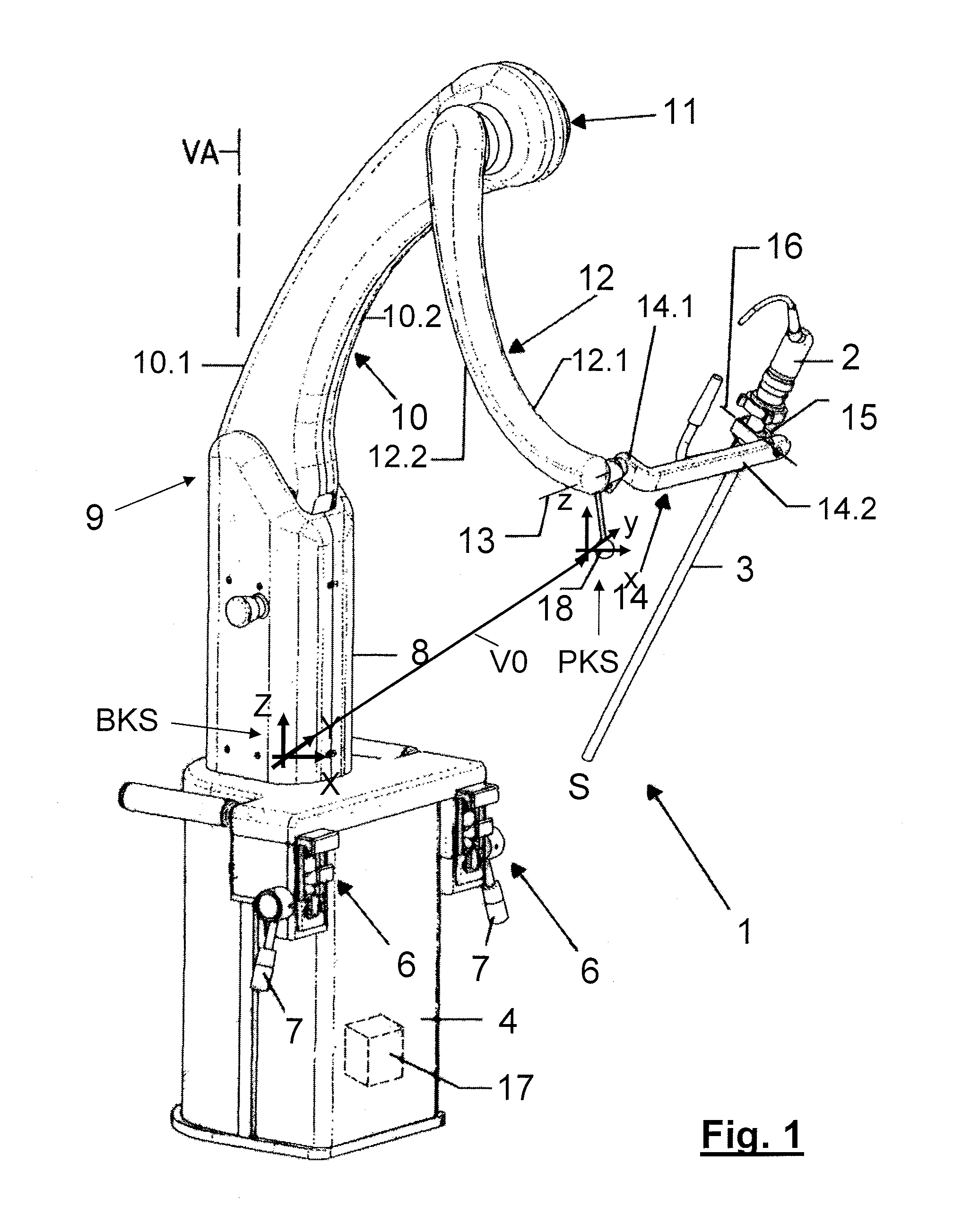 Surgery assistance system for guiding a surgical instrument