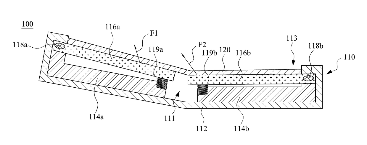 Foldable display device and holding structure thereof