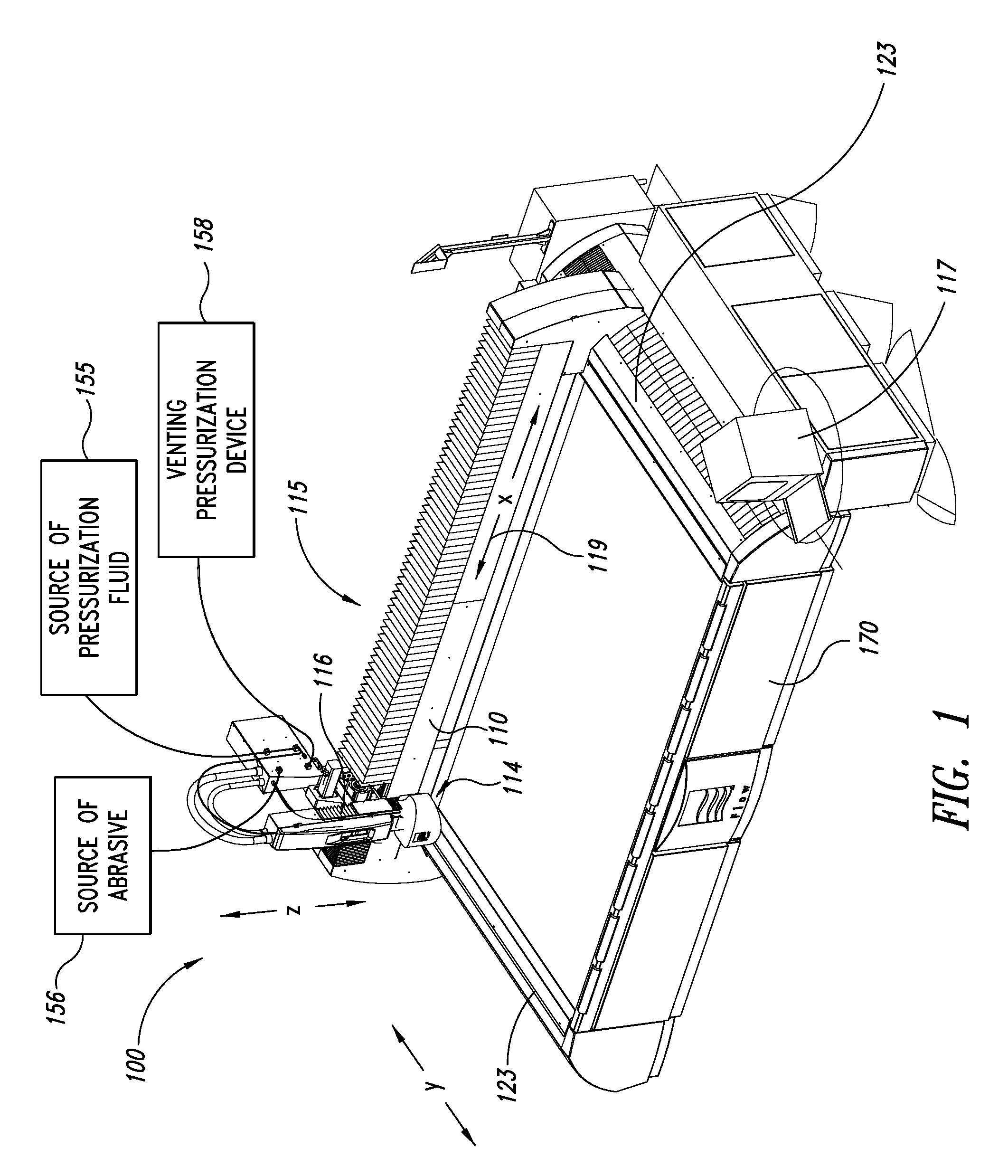 Vented cutting head body for abrasive jet system