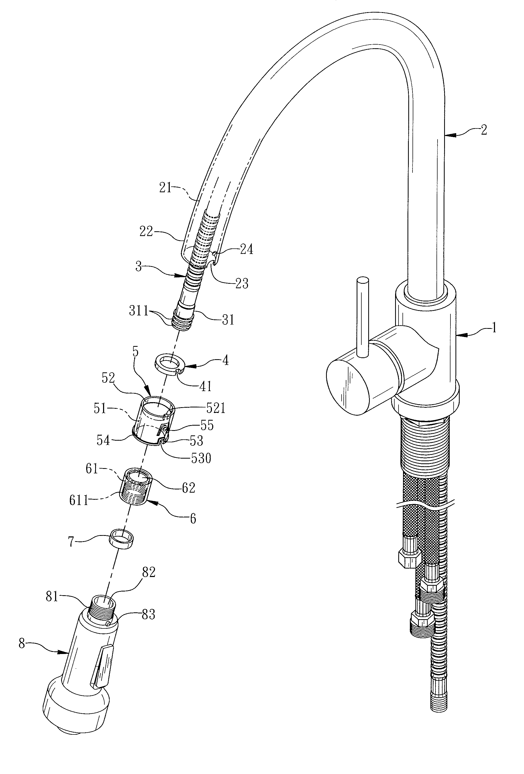 Faucet with retractable spout that can be positioned quickly and automatically