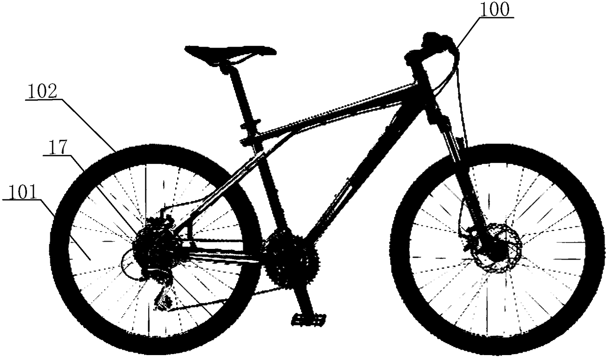 Bicycle provided with stepless speed changing device