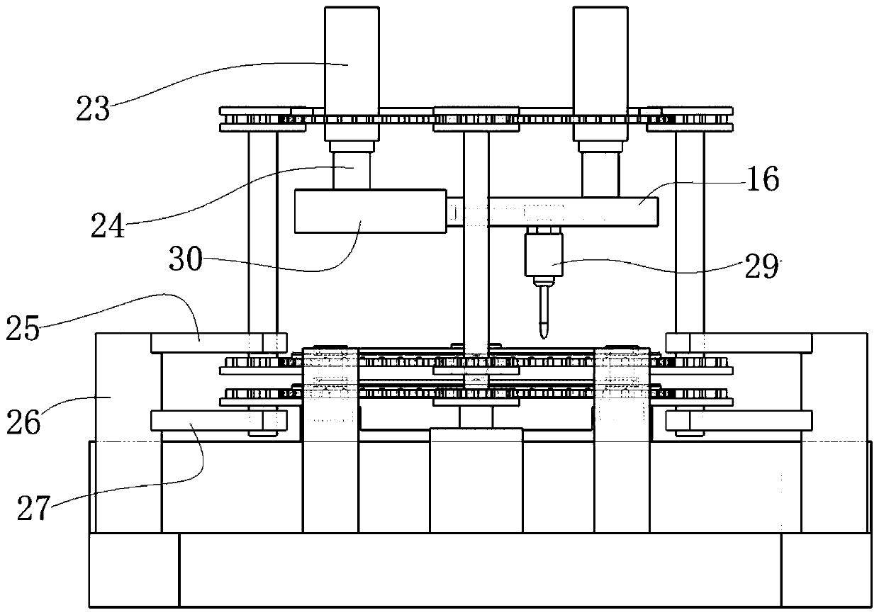 Double-layer overlapping PCB hole opening process equipment and process method thereof