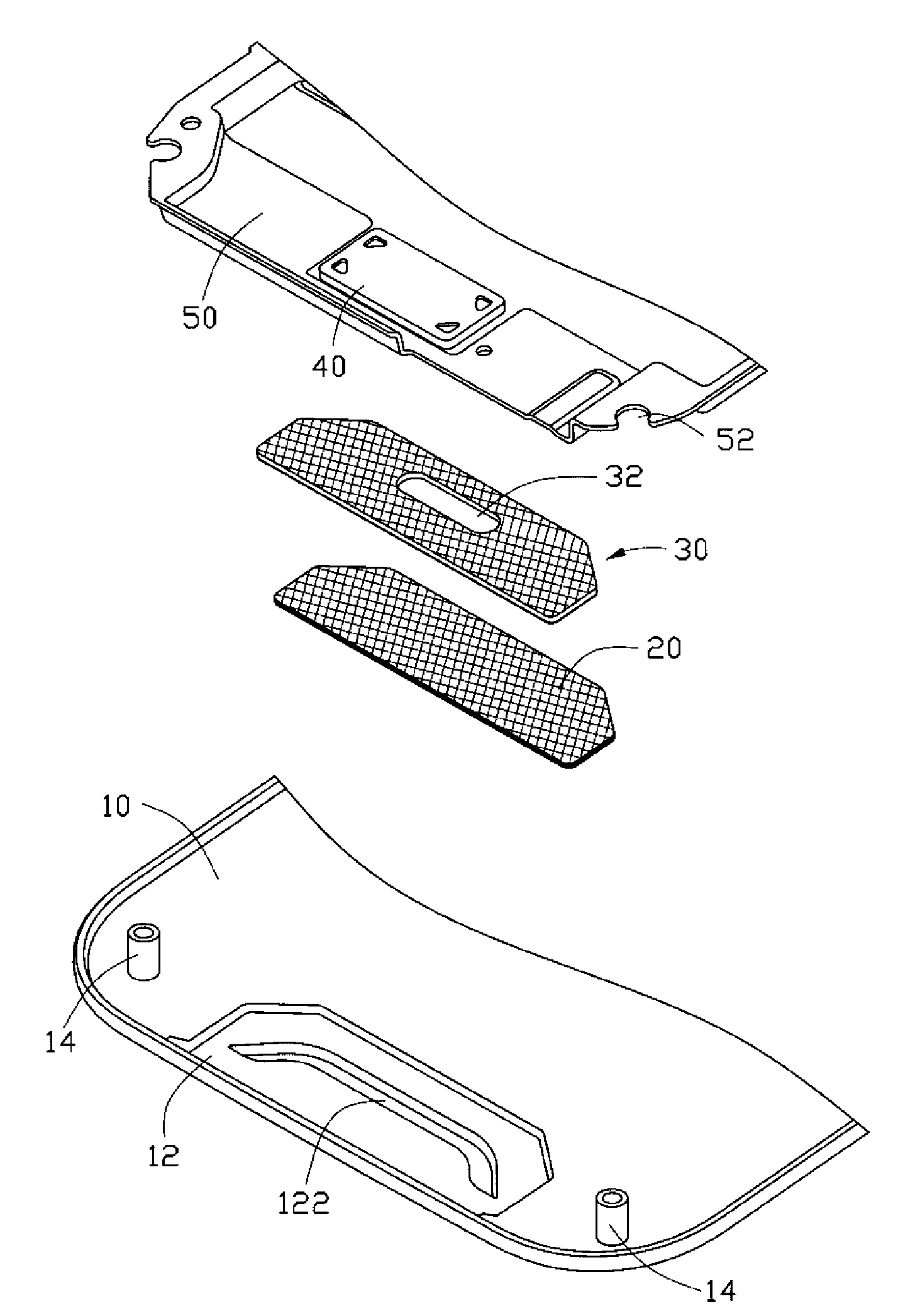 Telephone receiver structure of electronic device