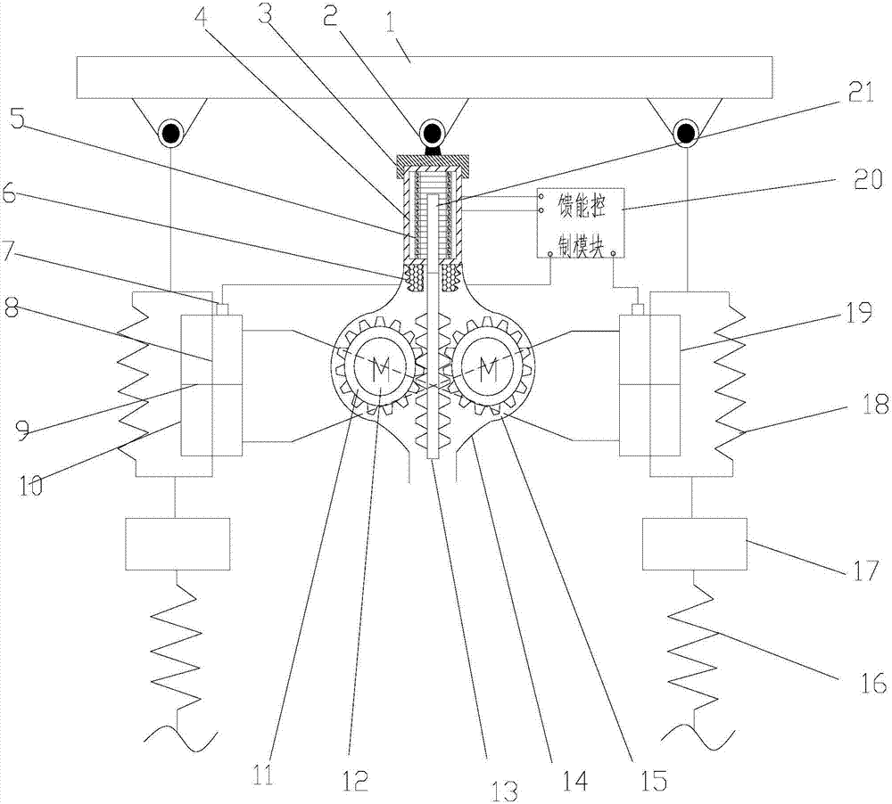 An active hydraulic interconnected energy-feeding suspension