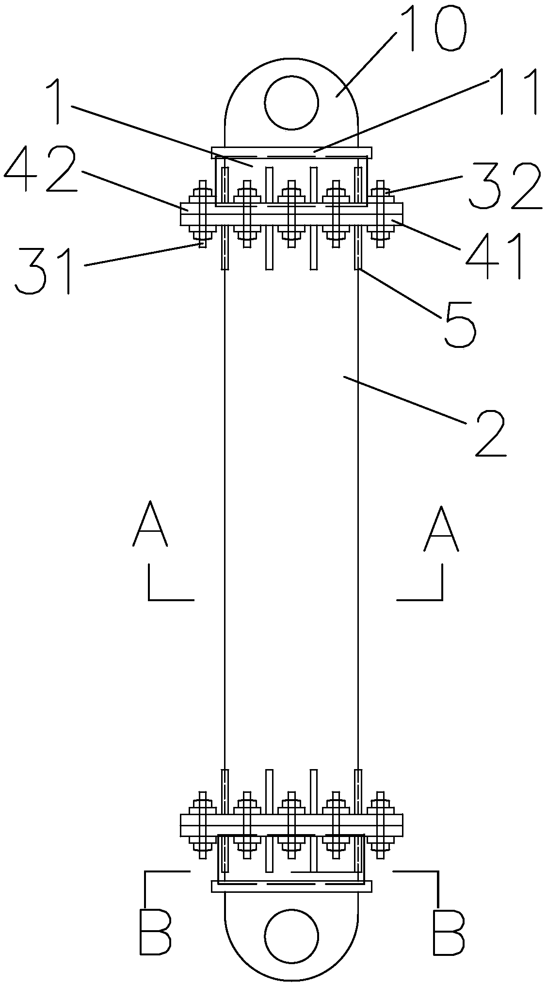 Fabricated circular steel tube energy-dissipating support