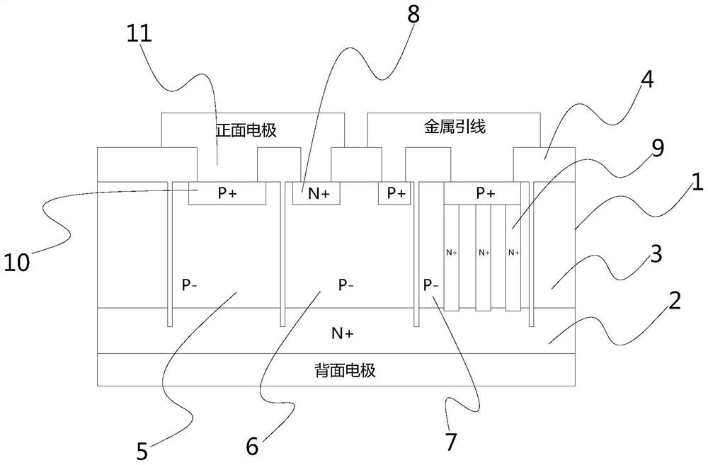 Novel low-capacitance TVS structure and manufacturing method thereof