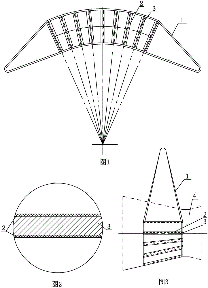 A sling for hoisting a cone-shaped instrument cabin