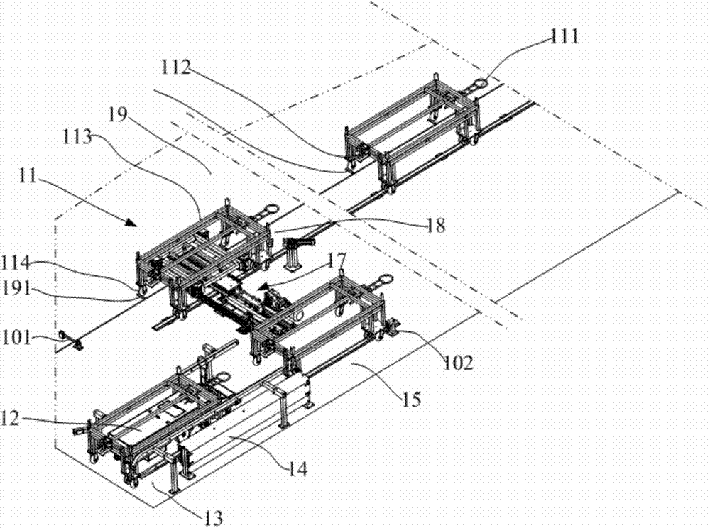 Automatic material line-following conveying system