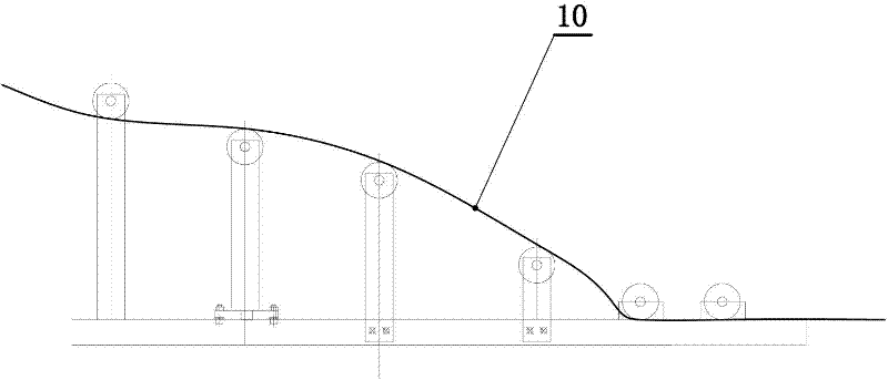 Double composite production line with hot attaching process device and process for producing sidewall by using same