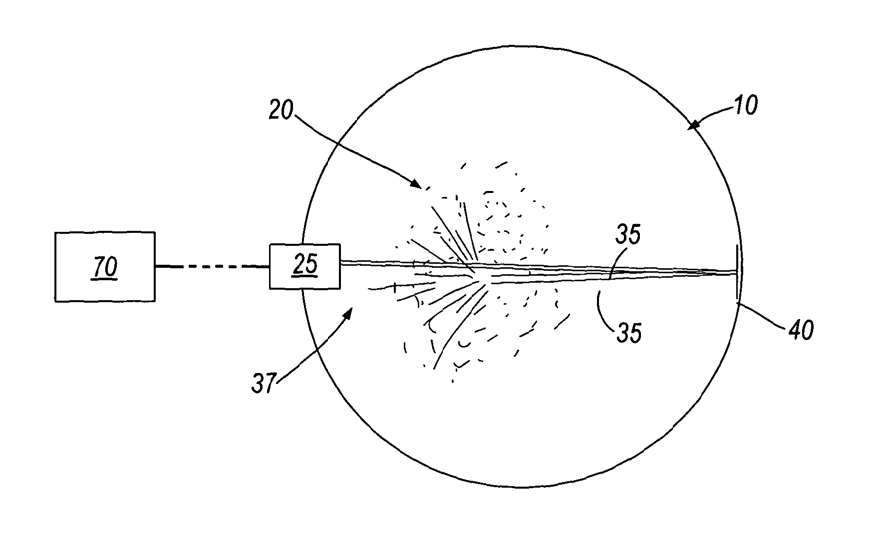 Apparatus and method for monitoring particles in a stack