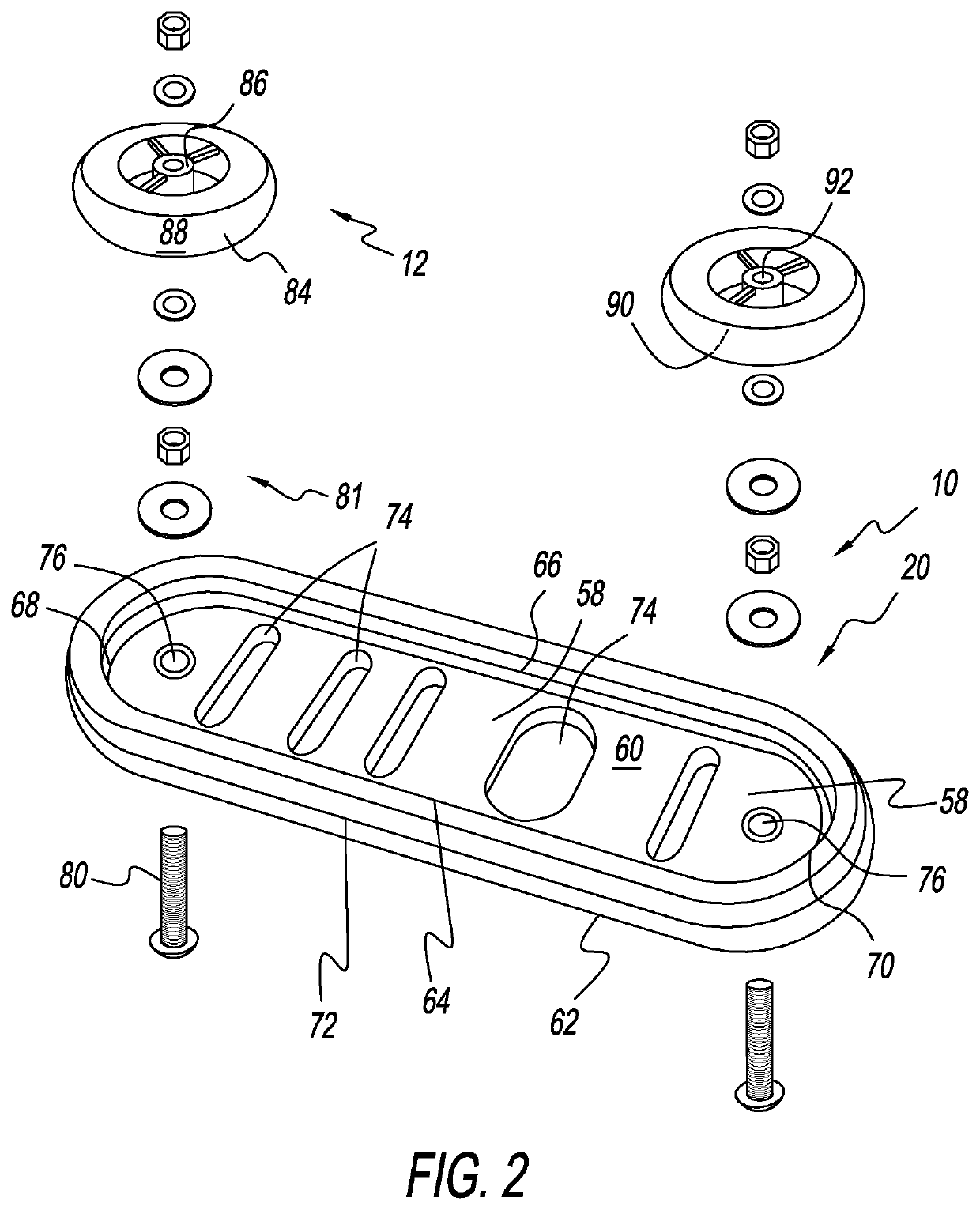 Skid wheel system