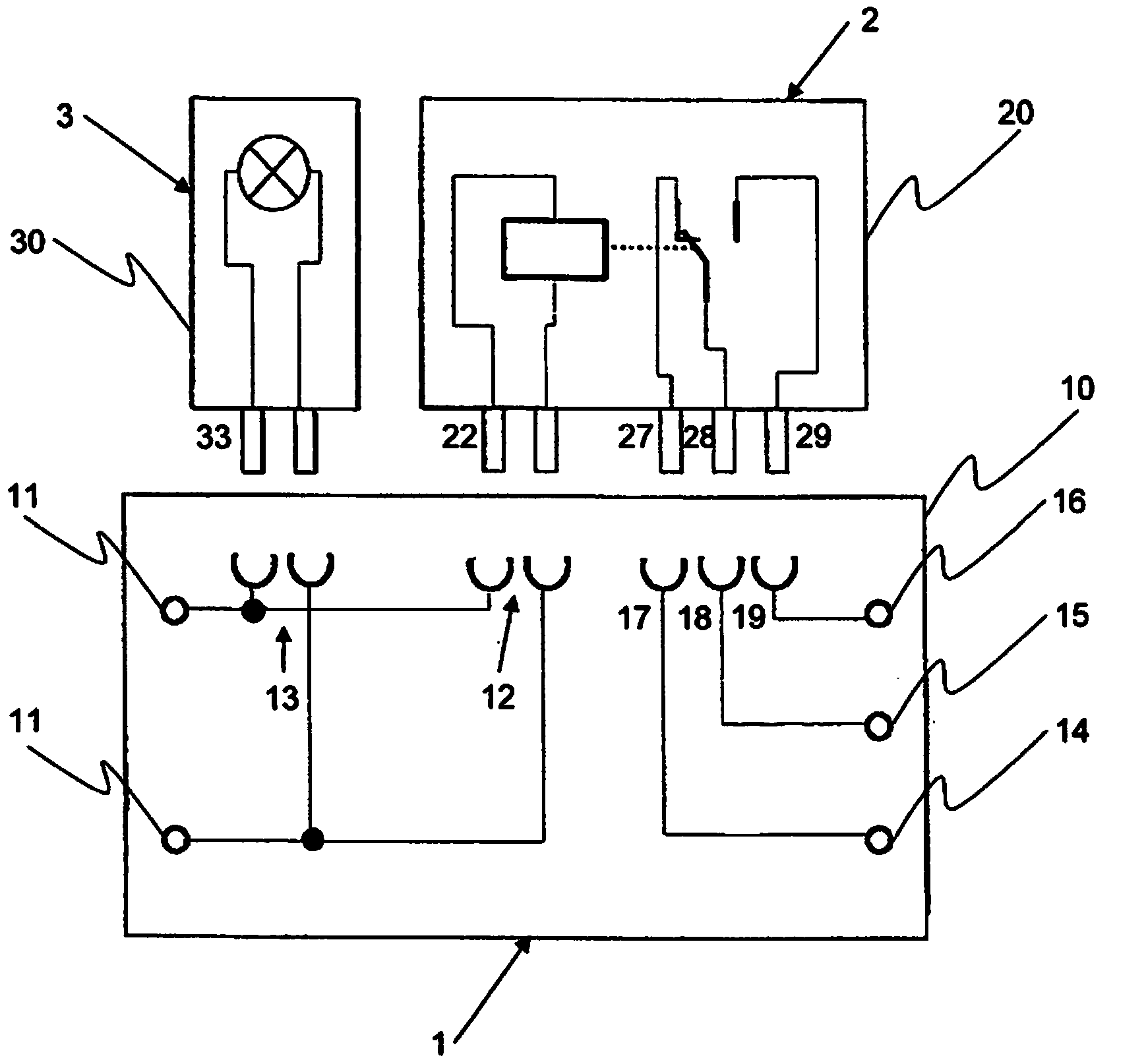 System cabling for a multiple relay arrangement