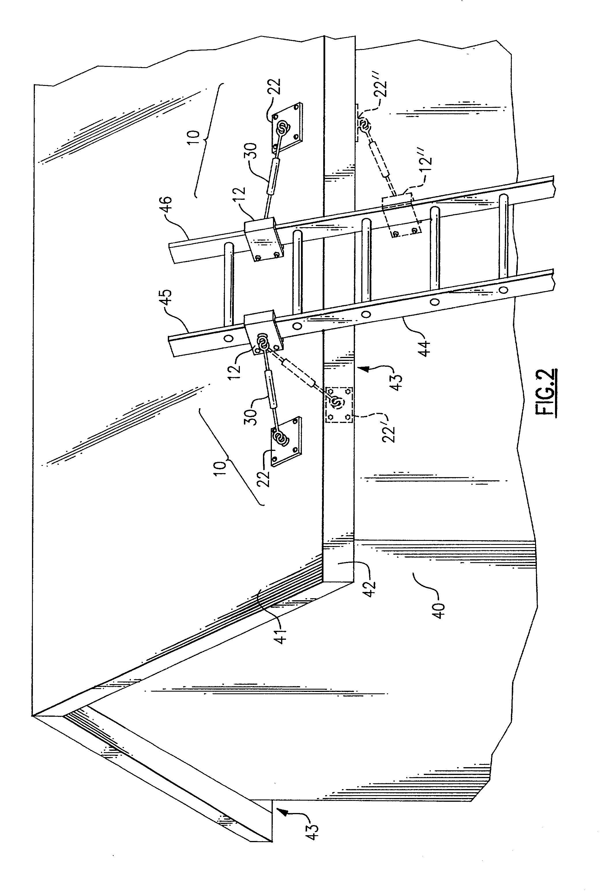 Apparatus for securing ladder to building structure