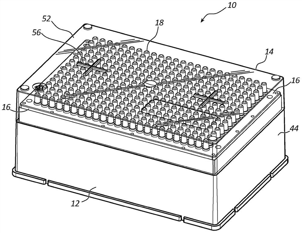 Pipette tip tray and rack assembly